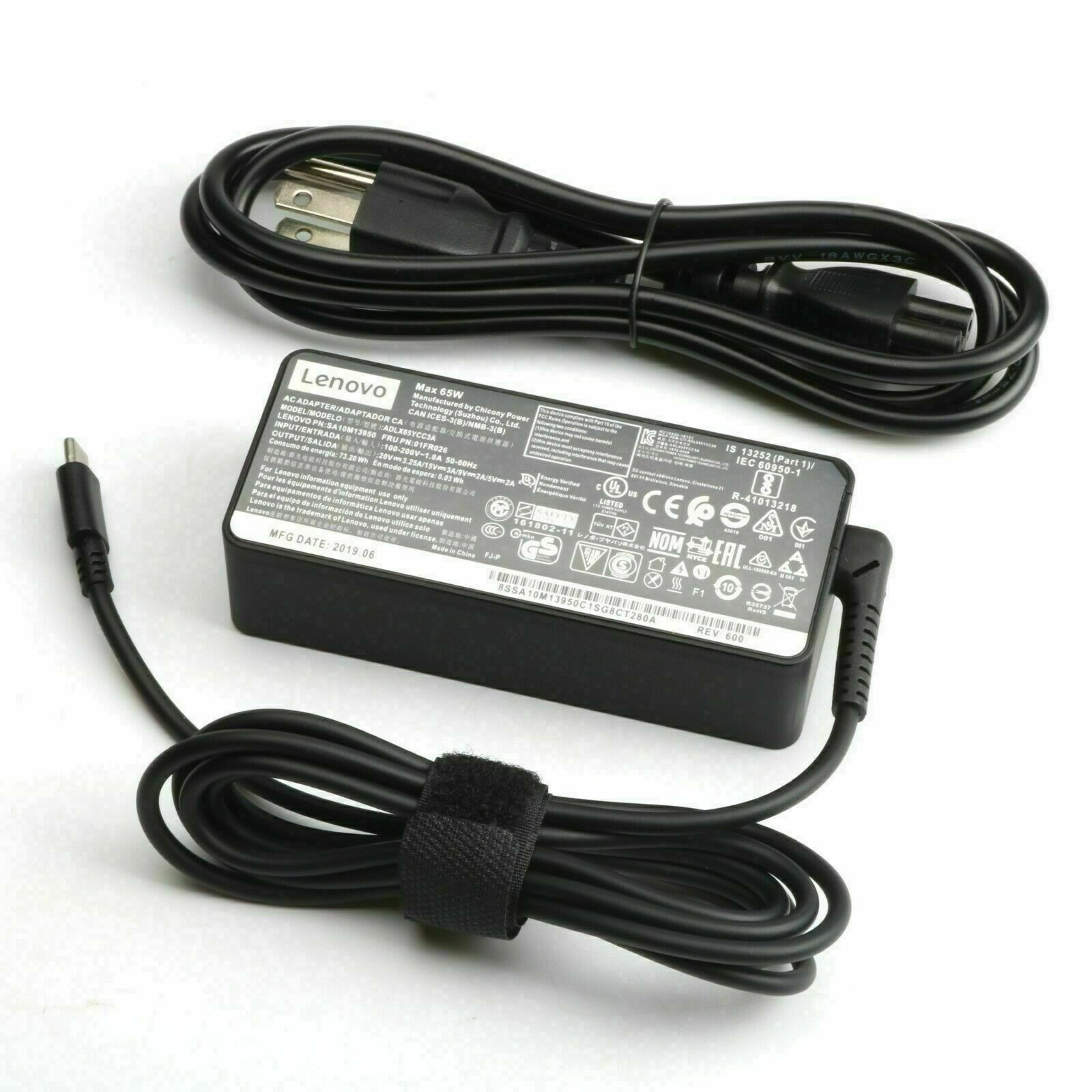 Genuine OEM 65W USB C Type C AC Adapter Charger ADLX65YDC2A Lenovo ThinkPad Yoga