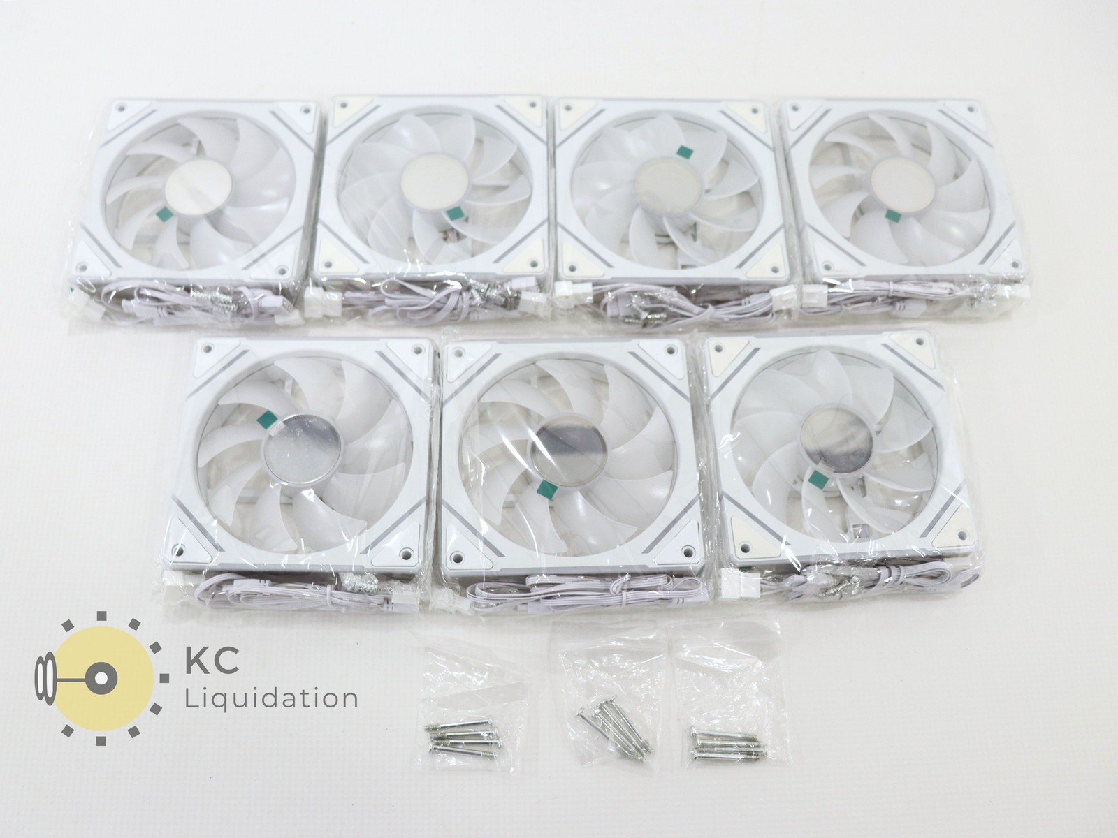 7-Pack ARGB 120mm 4 Pin 1.800RPM White PC Cooling Case Fan
