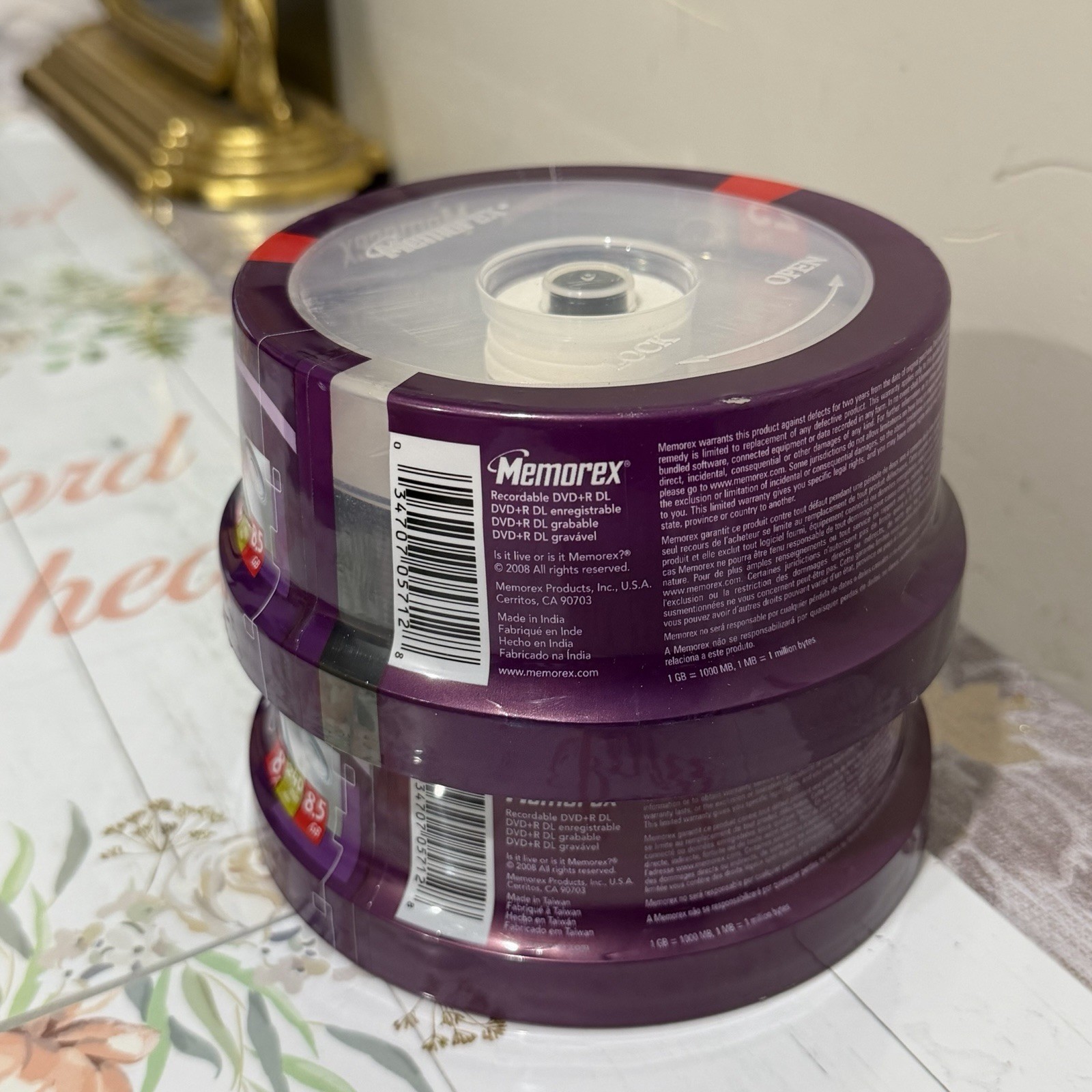 Lot Of 2 Memorex Dual Layer DVD+R 25 Pack Double Layer 8X 8.5GB 240 Minutes New