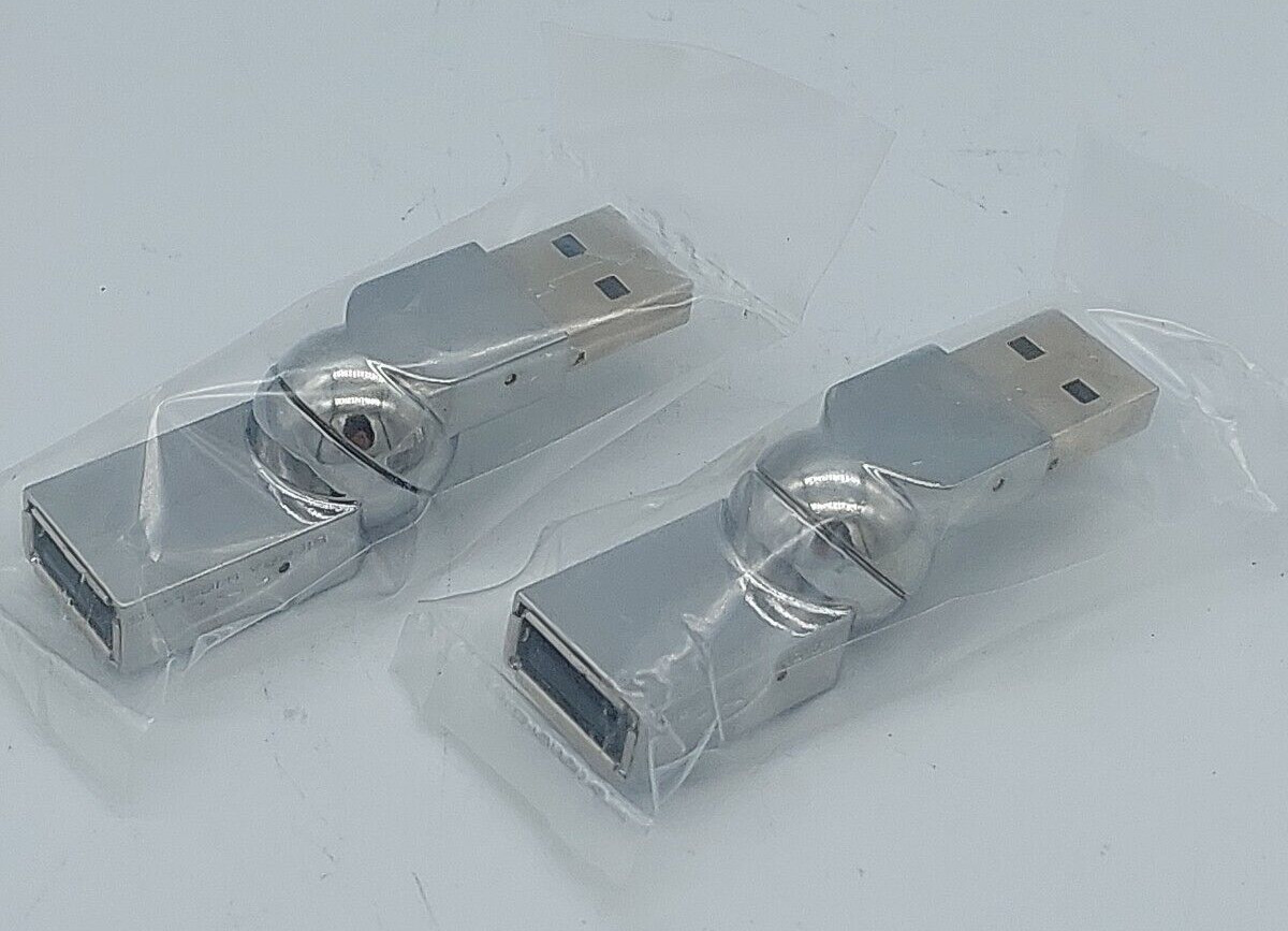 2 RARE NEW Sierra Wireless Metal Flexible USB Cable Adapter Rotating Swivel Head