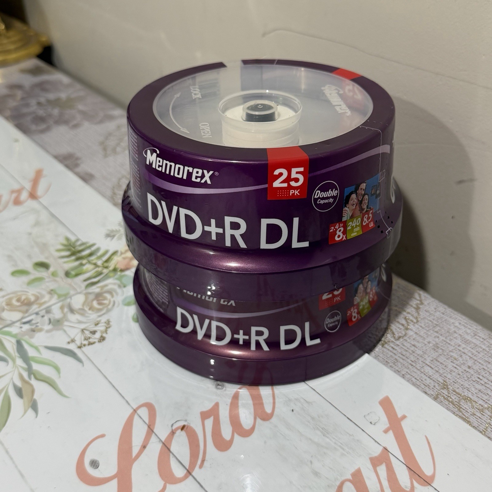 Lot Of 2 Memorex Dual Layer DVD+R 25 Pack Double Layer 8X 8.5GB 240 Minutes New