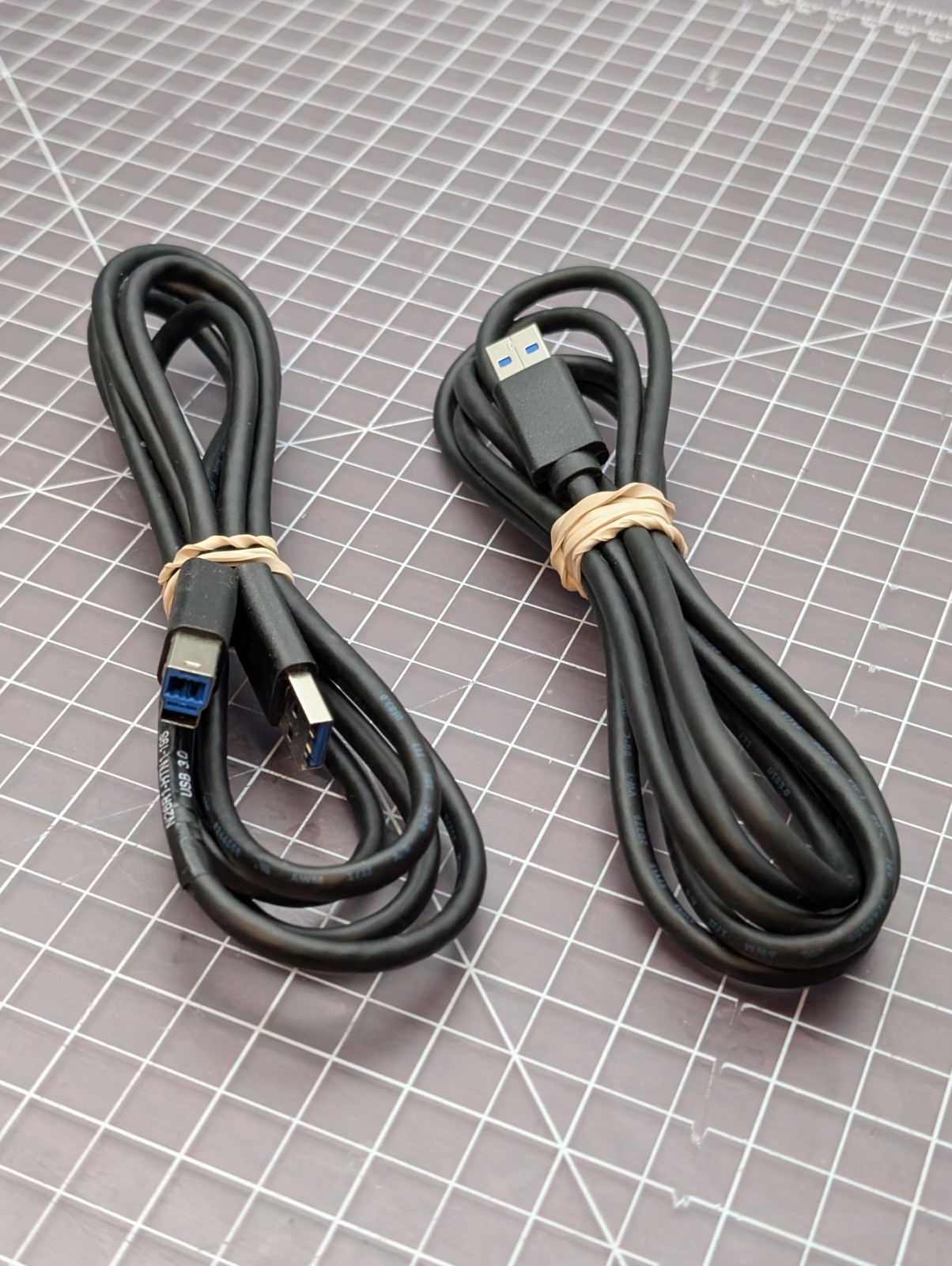 *Lot of 2* USB 3.0 SS Type A Male to B Male Cable Cord Printer Scanner 2M Long