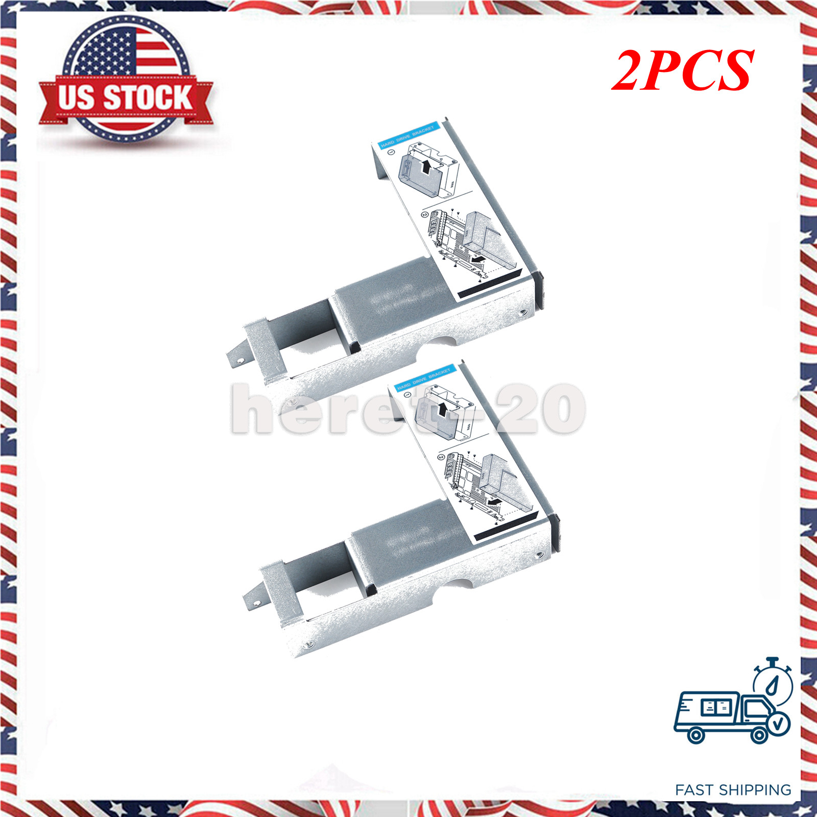 2x 9W8C4 3.5″ to 2.5″ Adapter For Dell F238F KG1CH R710 R720 R730 HDD Tray Caddy
