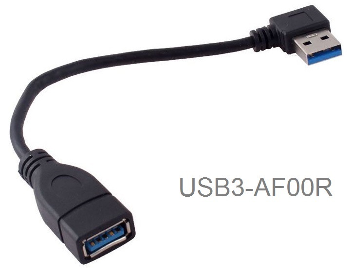 8in USB 3.0 A-Male Right-Angle to A-Female Short Extension Cable, USB3-AF00R