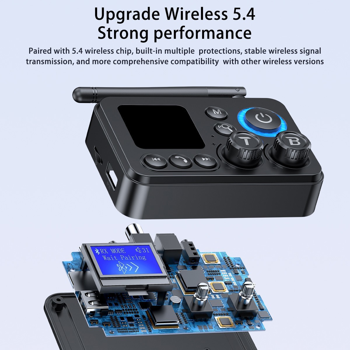 RX/TX Bluetooth 5.4 Transmitter Receiver 3.5mm AUX TV Home Stereo Audio Adapter+
