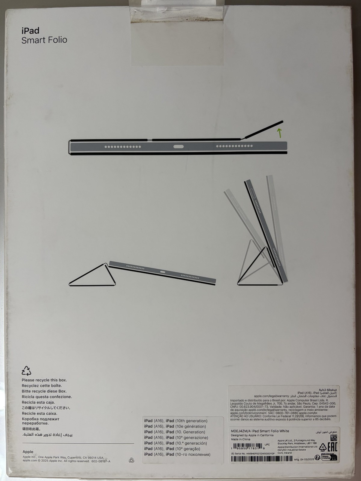 Apple Smart Folio for iPad (A16) MDEJ4ZM/A white
