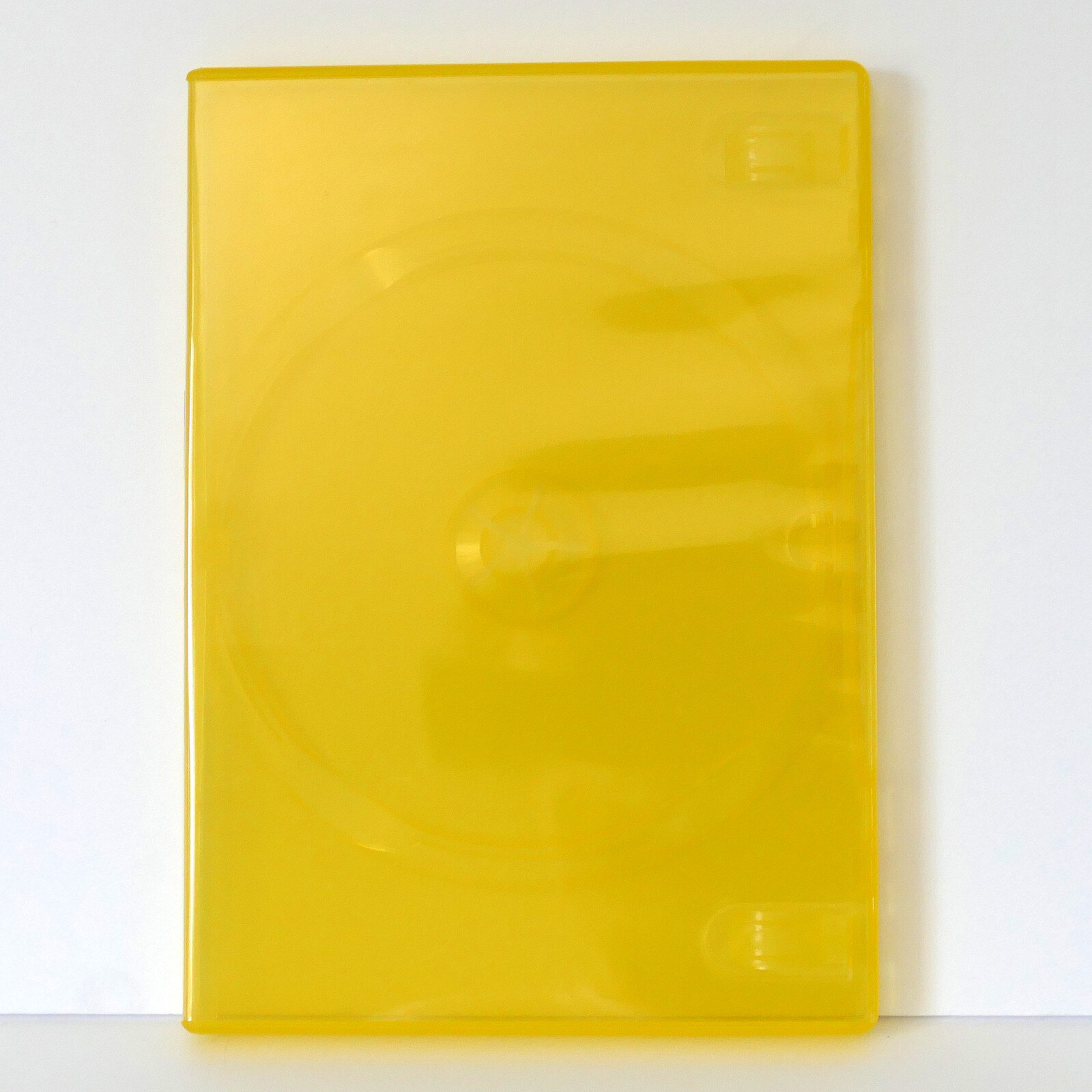 1 Clear YELLOW Single DVD Case Standard 14mm Color Tinted Full Sleeve Clips NEW