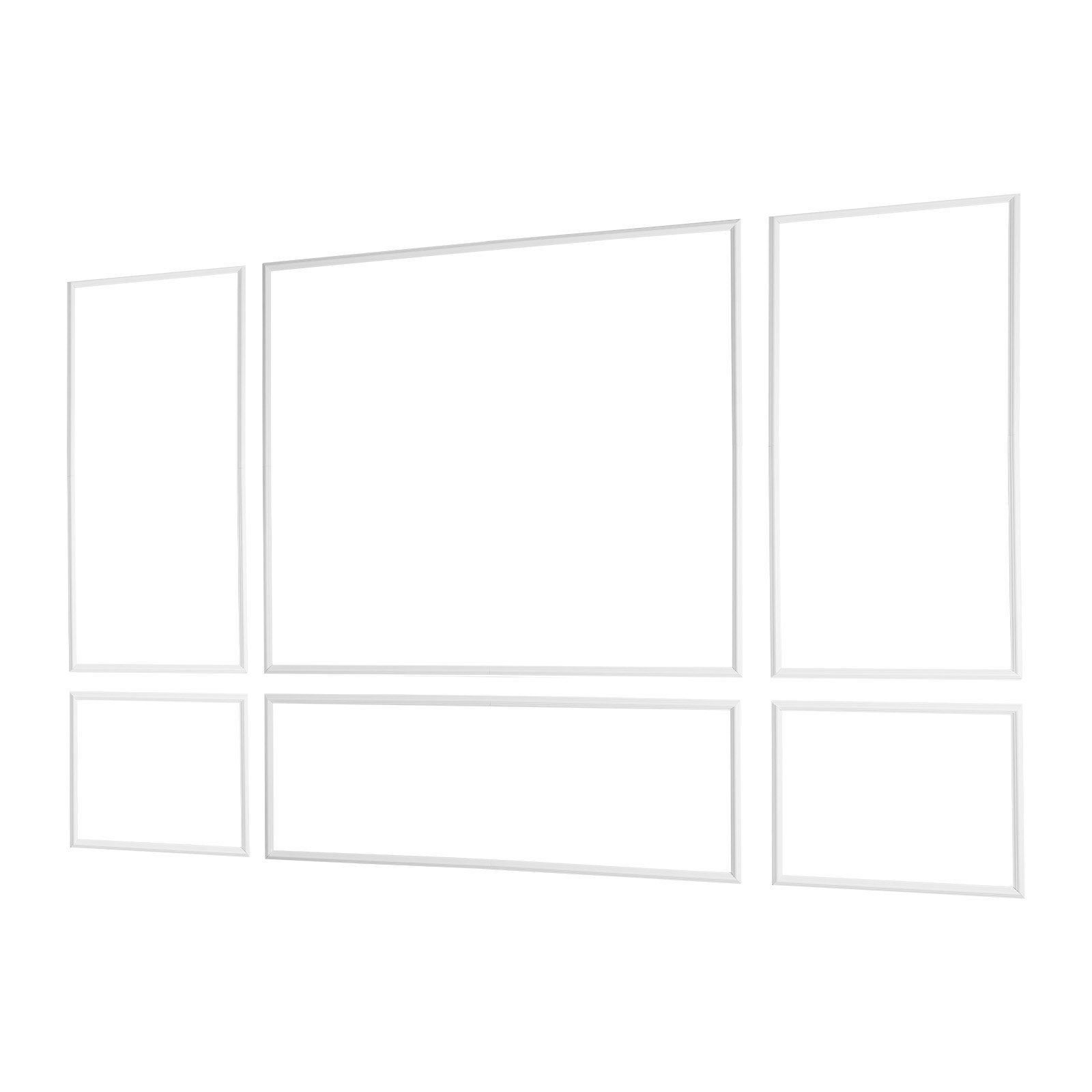Wall Molding 3 Pack, Wainscoting Panels Kit, Lightweight Paintable Polystyrene,