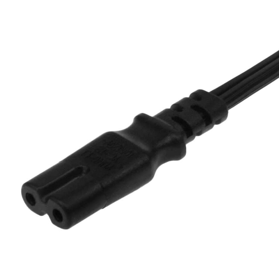 3ft Two Prong AC Power Cord Cable NEMA 1-15P C7 18 AWG for Laptop PS3 PS4 DVR PC