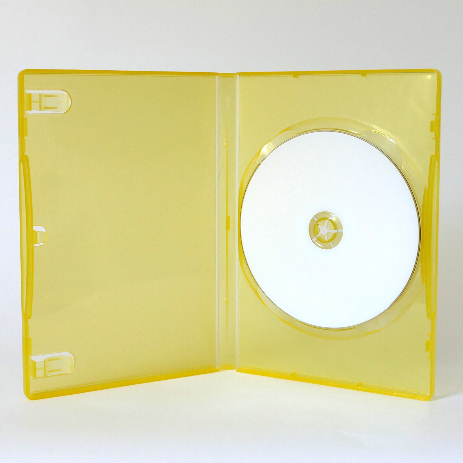 1 Clear YELLOW Single DVD Case Standard 14mm Color Tinted Full Sleeve Clips NEW
