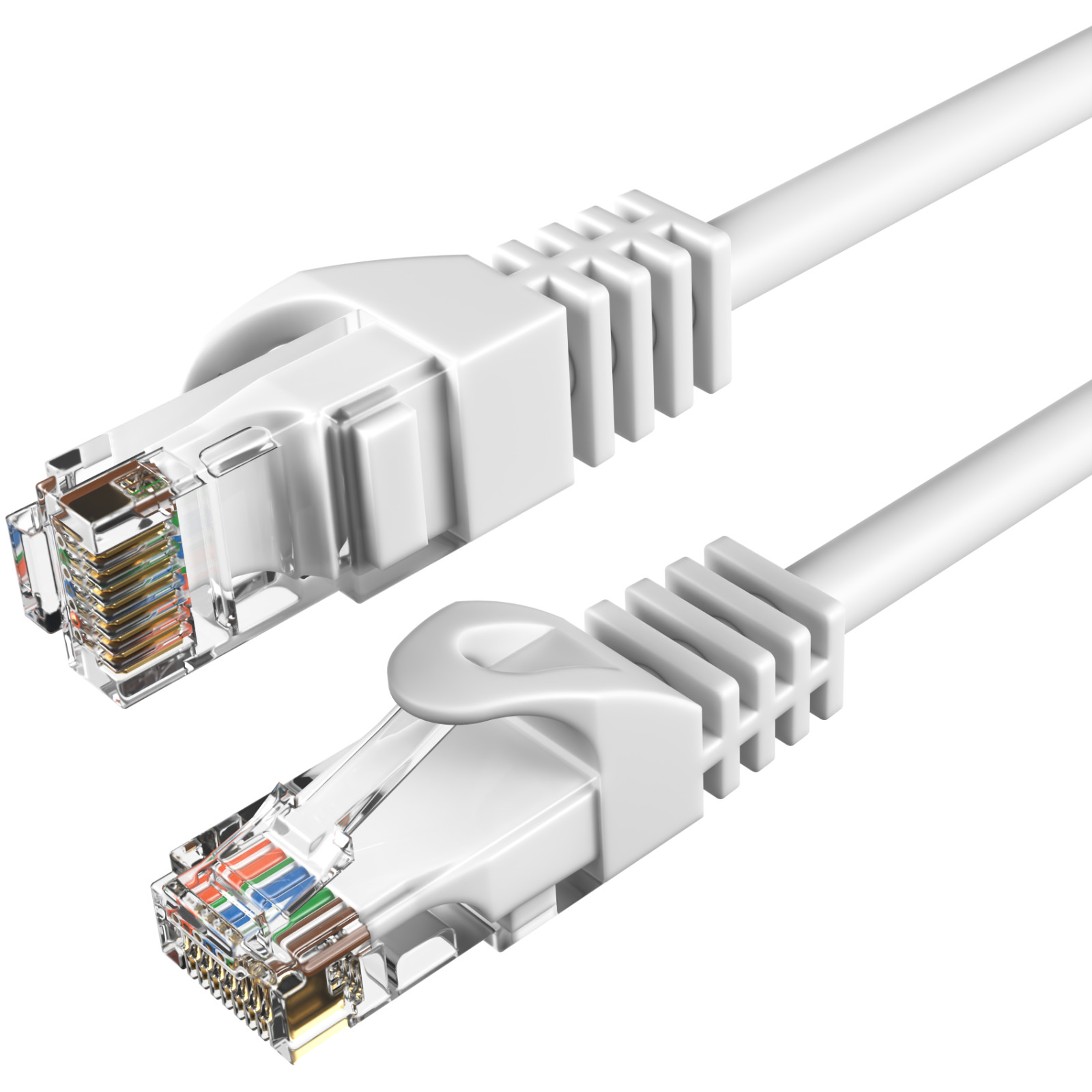 Cat5e White Patch Cord Network Cable Ethernet LAN RJ45 UTP 25FT- 200FT Multi LOT