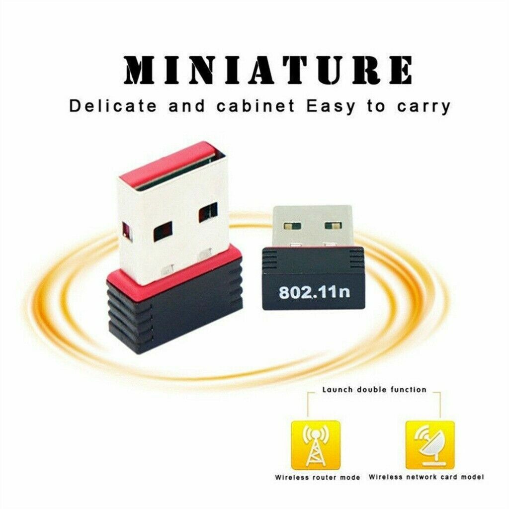 2 x USB WiFi Wireless Adapter Mini Network 300Mbps Windows MAC Linux 802.11n