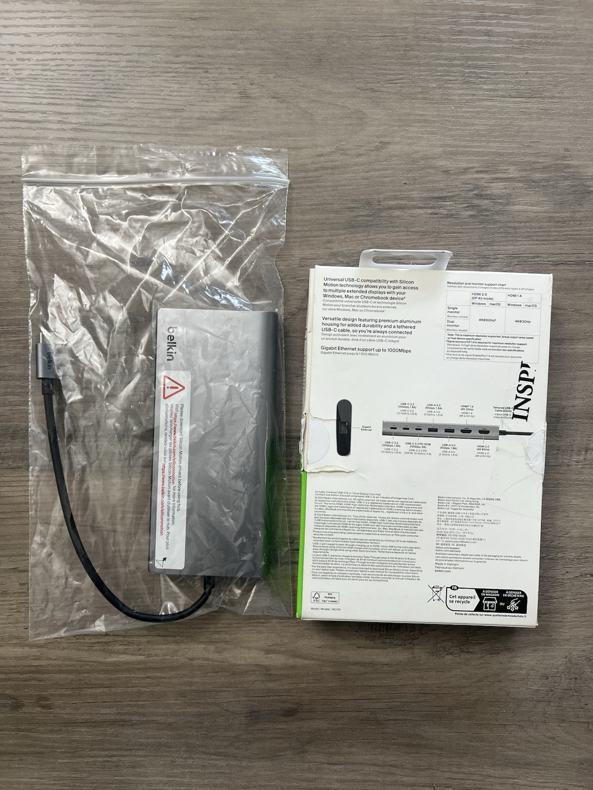 Belkin Connect Universal USB-C 8-in-1 Dual Display Core Hub w Silicon Motion