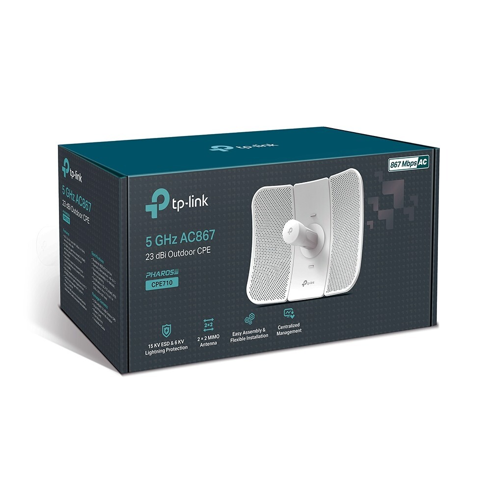 TP-Link CPE710 | 5GHz 802.11ac 867Mbps 23dBi Long Range Outdoor CPE, 2 x 2 MIMO