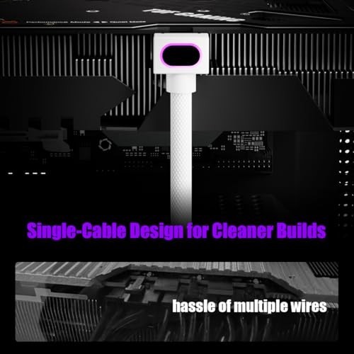 “ARGB 8PIN GPU Extension Cable 30CM, 18AWG Right-Angle Design, Male-Female Conne