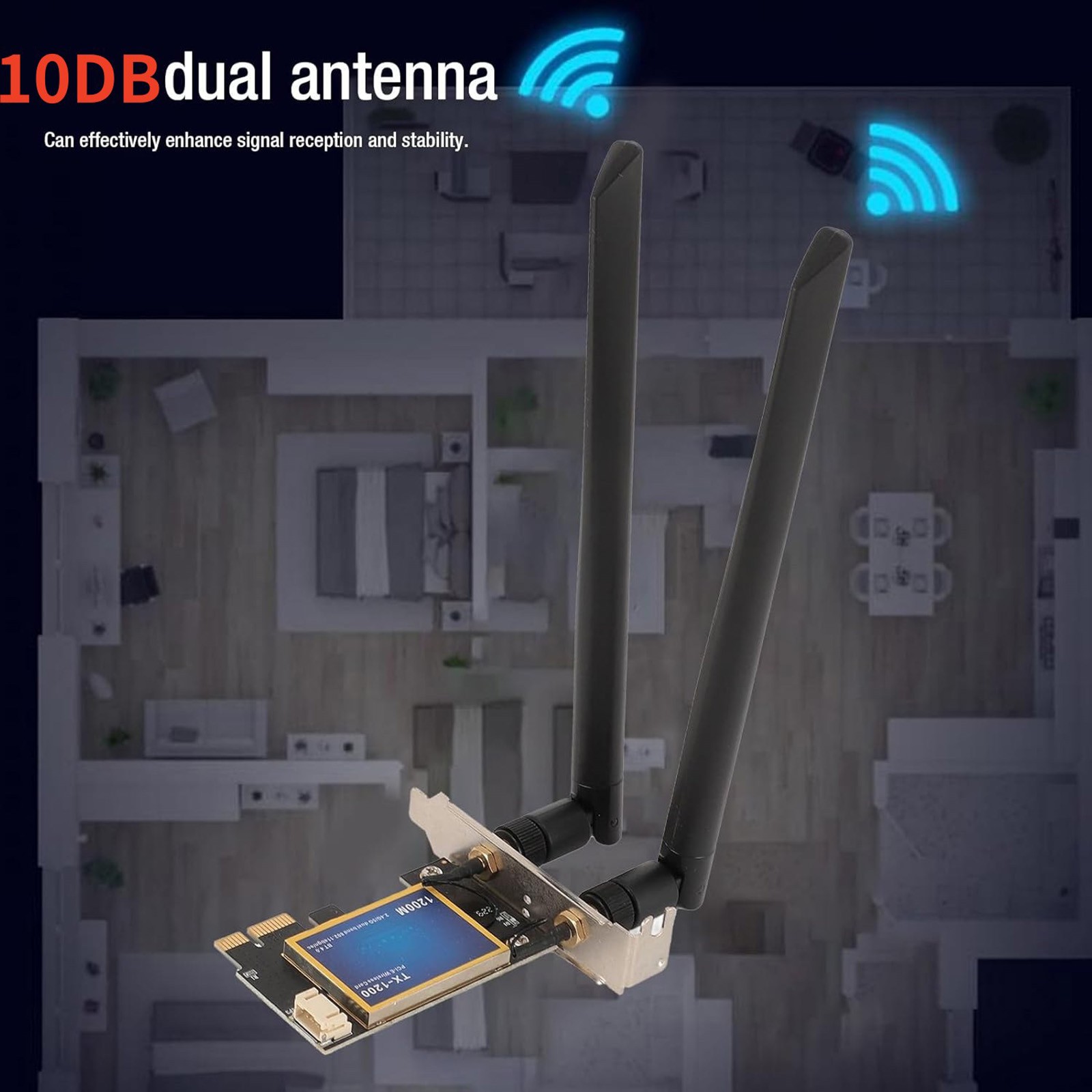 Wireless Network Bluetooth 4.0 Card With 2.4G 300mbps And 5G 867mbps Speeds