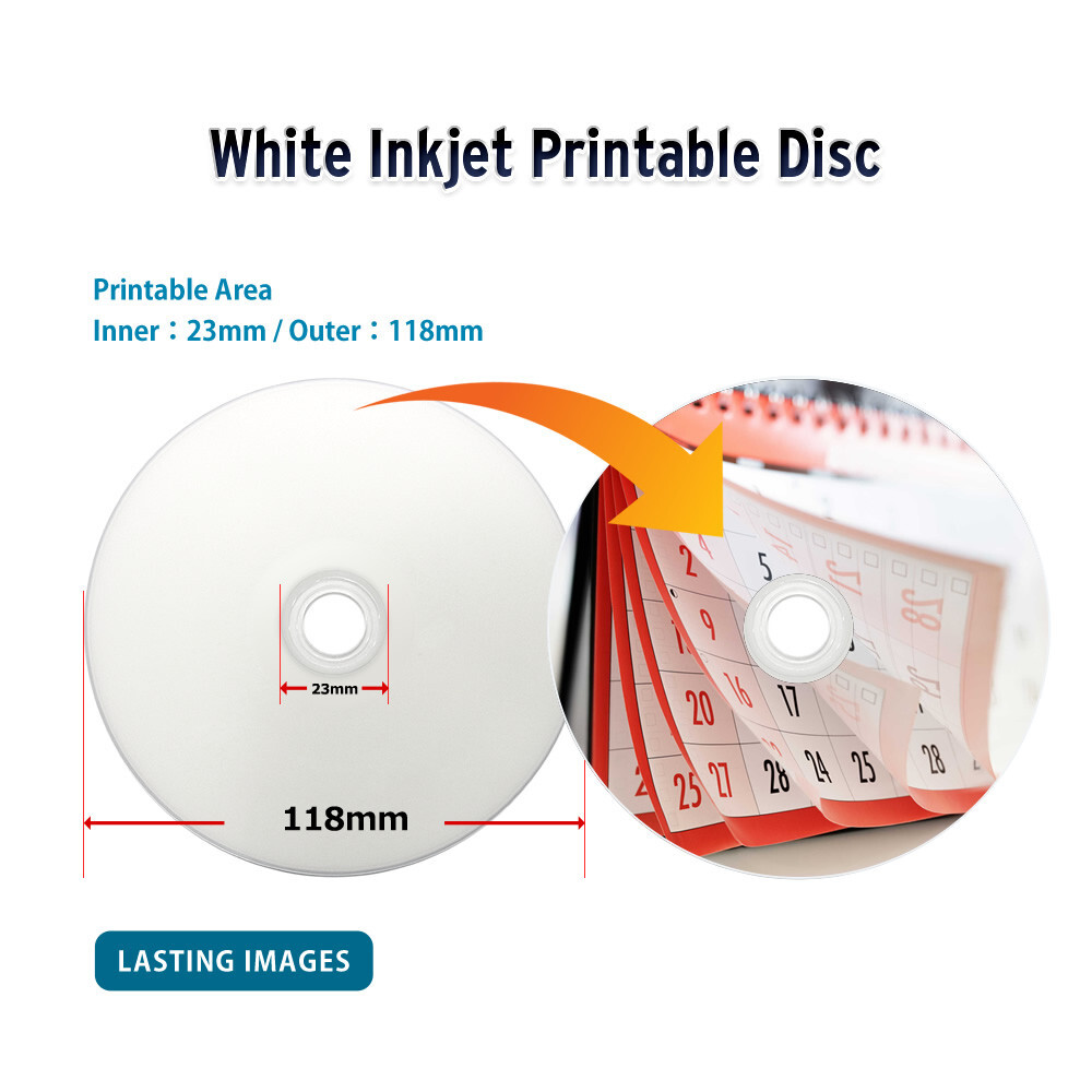 50 OQ 8x 8.5GB DVD+R DL Double Layer White Inkjet HUB Printable OQDPRDL08WIP-H