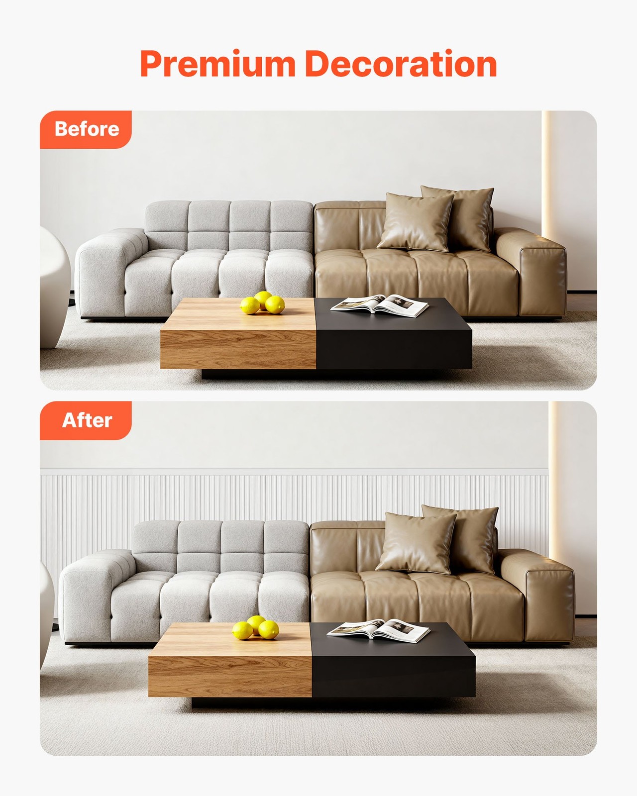 Wall Molding Kit, Wainscoting Panels, Lightweight Paintable Polystyrene, Easy to