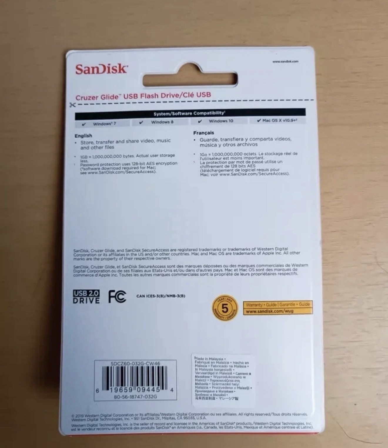 SanDisk – Cruzer Glide 32GB USB 2.0 Flash Drive – Black FACTORY SEALED