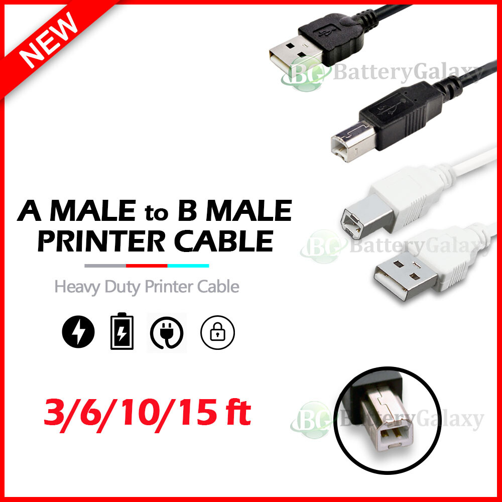 HIGH SPEED USB 2.0 Cable Printer Hard Drive Cord Type A Male to A Male 3-15FT