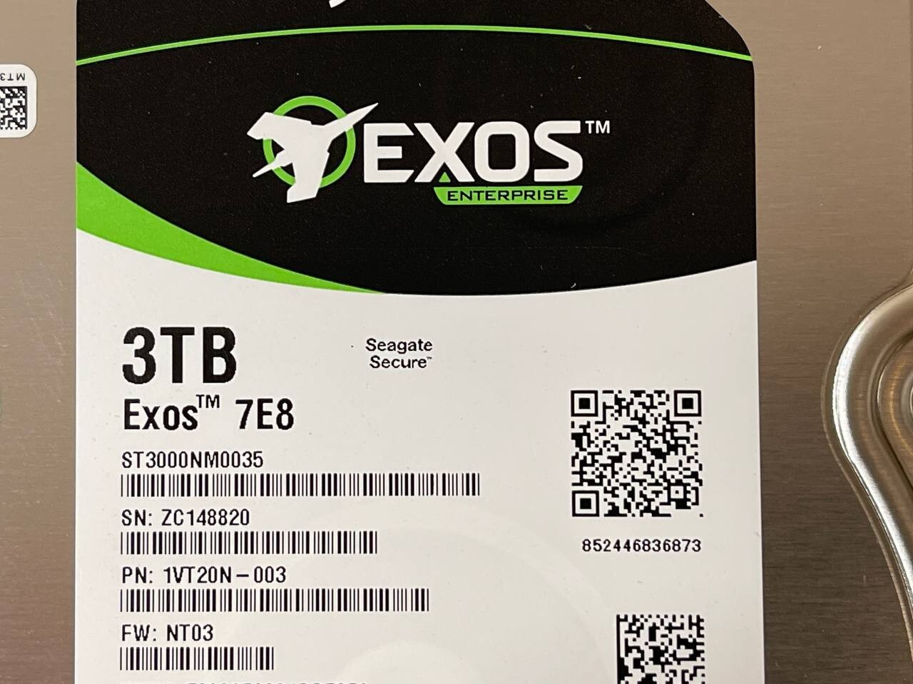 Seagate Hard Drive Exos 7E8 3TB 7200RPM 128MB SAS 12Gb/s 3.5 ST3000NM0035 HDD
