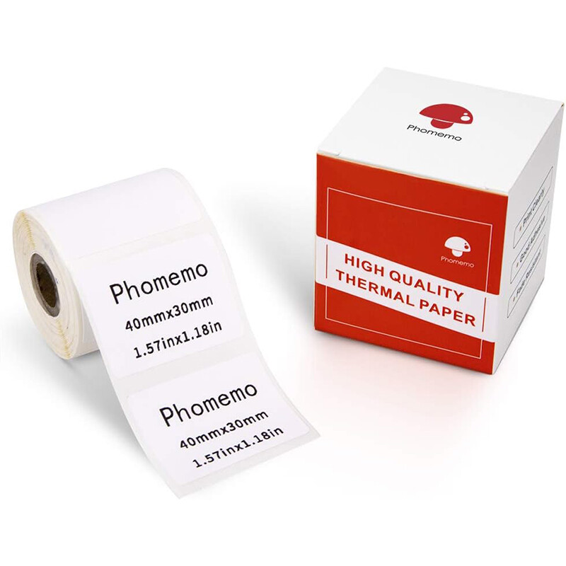 10 Rolls 40x30mm Sticker Label Self-Adhesive Thermal Paper for Phomemo M110 M220