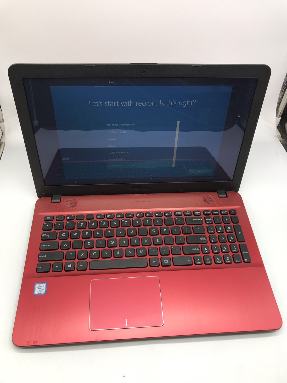 ASUS X541UAK Notebook PC Red WiFi 15.6″ 8GB 1TB Intel i7 Windows 10 Home – Good