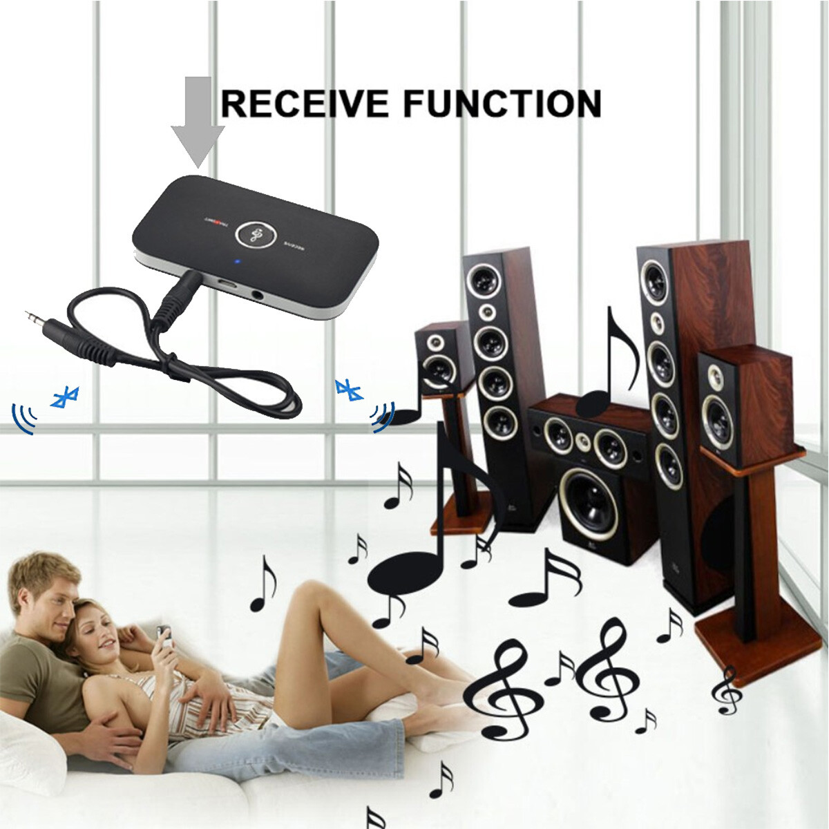 Bluetooth Transmitter & Receiver Wireless Adapter For Home stereos/speakers