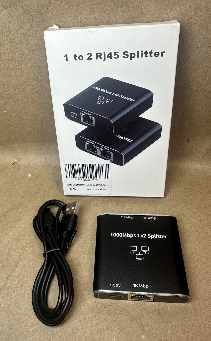 RJ45 Gigabit Ethernet Splitter 1000Mbps LAN Network Internet 1 to 2 Out Adapter