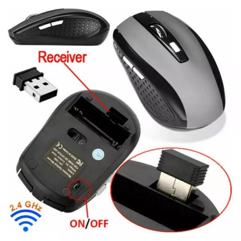 2.4GHz Wireless Optical Mouse Mice & USB Receiver For PC Laptop Computer DPI USA