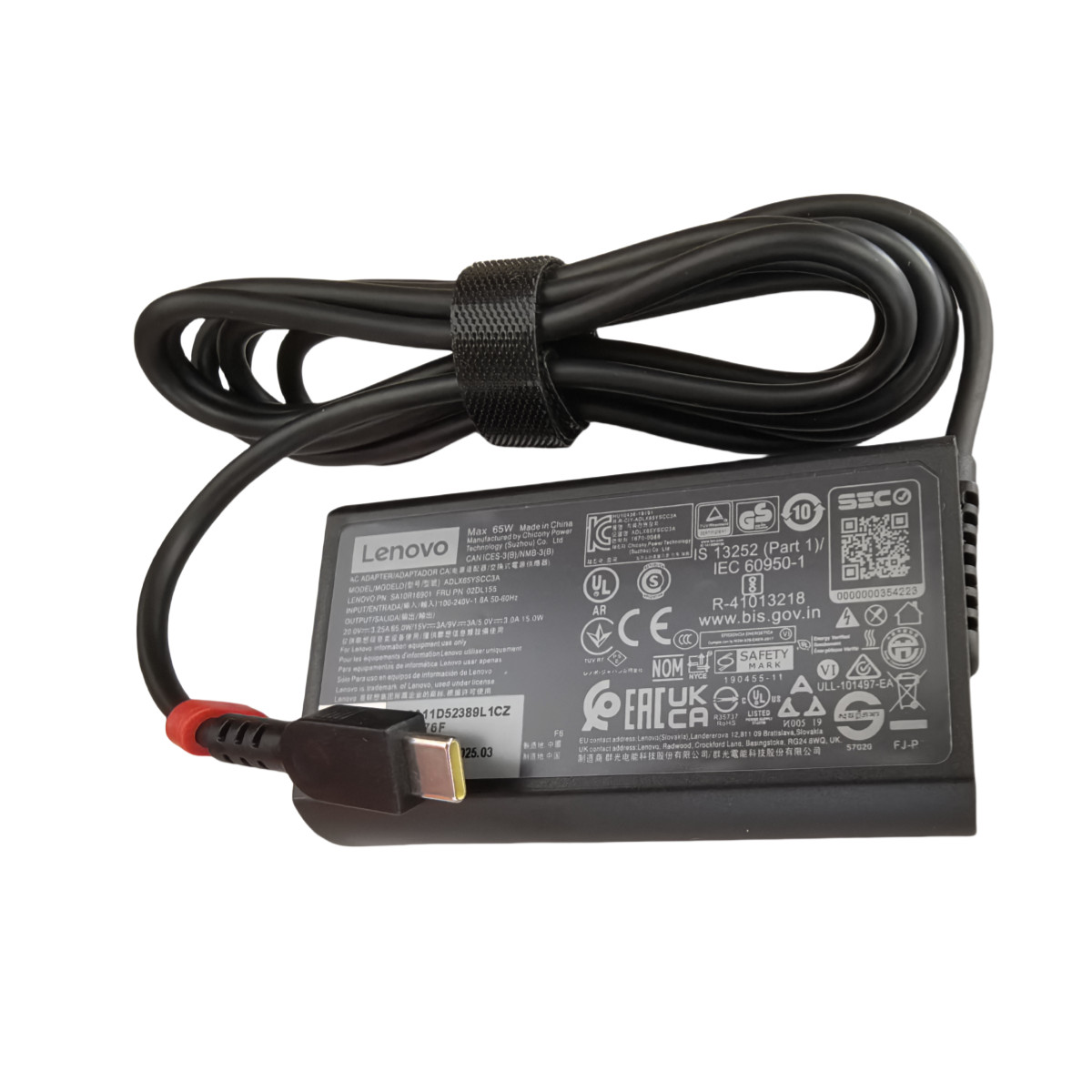 Genuine OEM Slim Round 65W USB-C Type-C Adapter Charger For Lenovo ADLX65YSCC3A