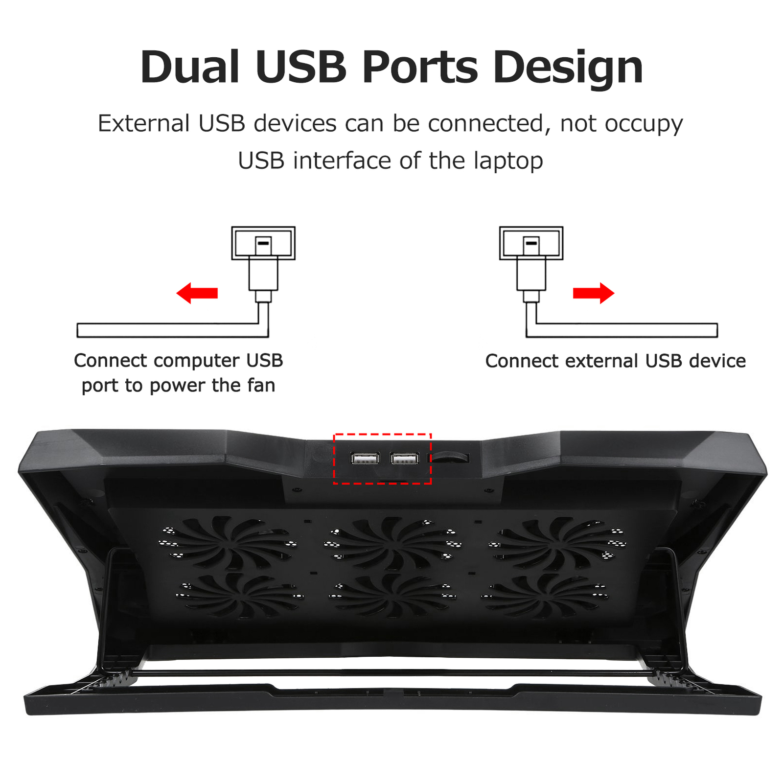 Foldable Laptop Cooler 6-fan Laptop Cooling Stand Low Noise with 6-level F6J2