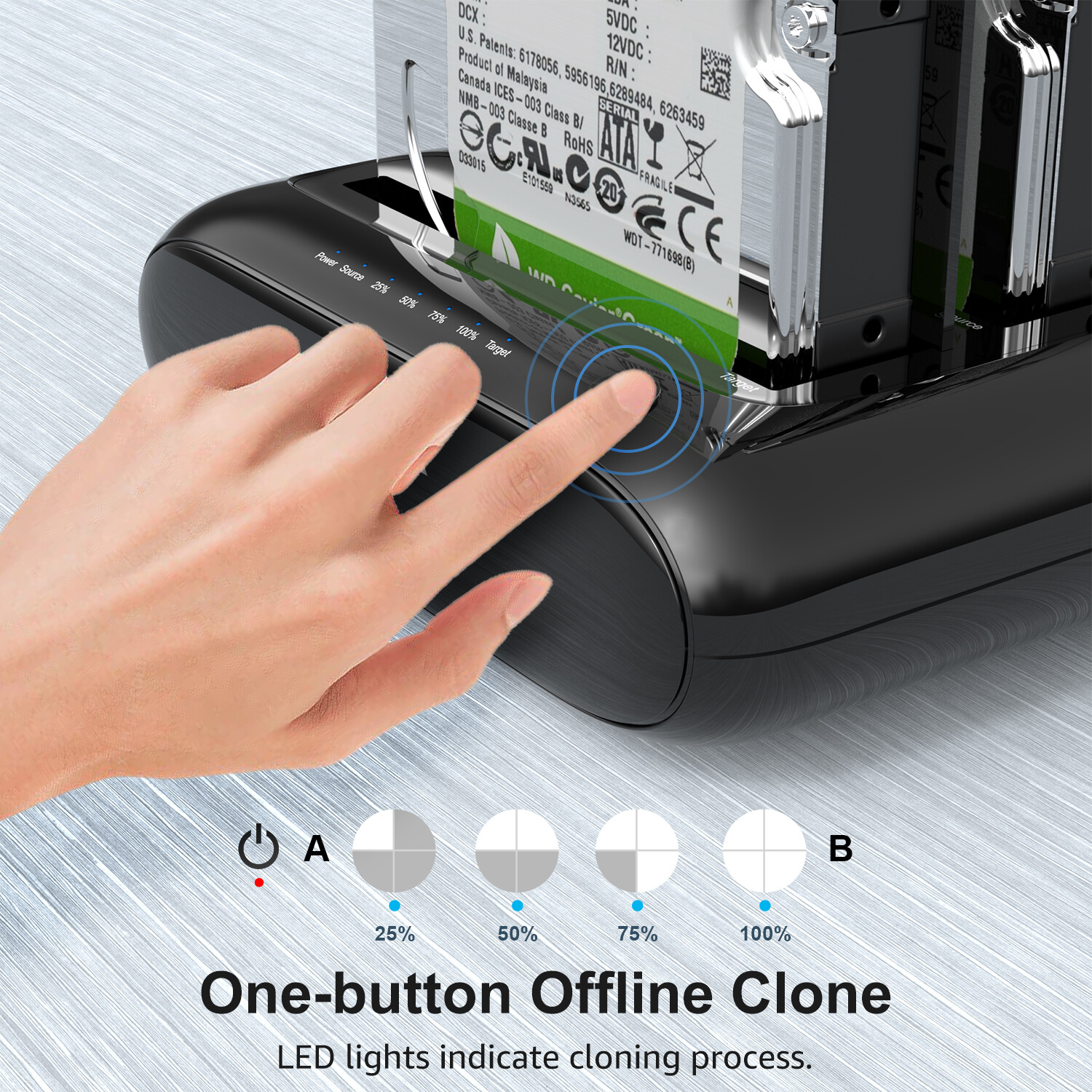 WAVLINK USB 3.0 SATA HDD SSD Docking Station Offline Clone 2.5″/3.5″ Hard Drive