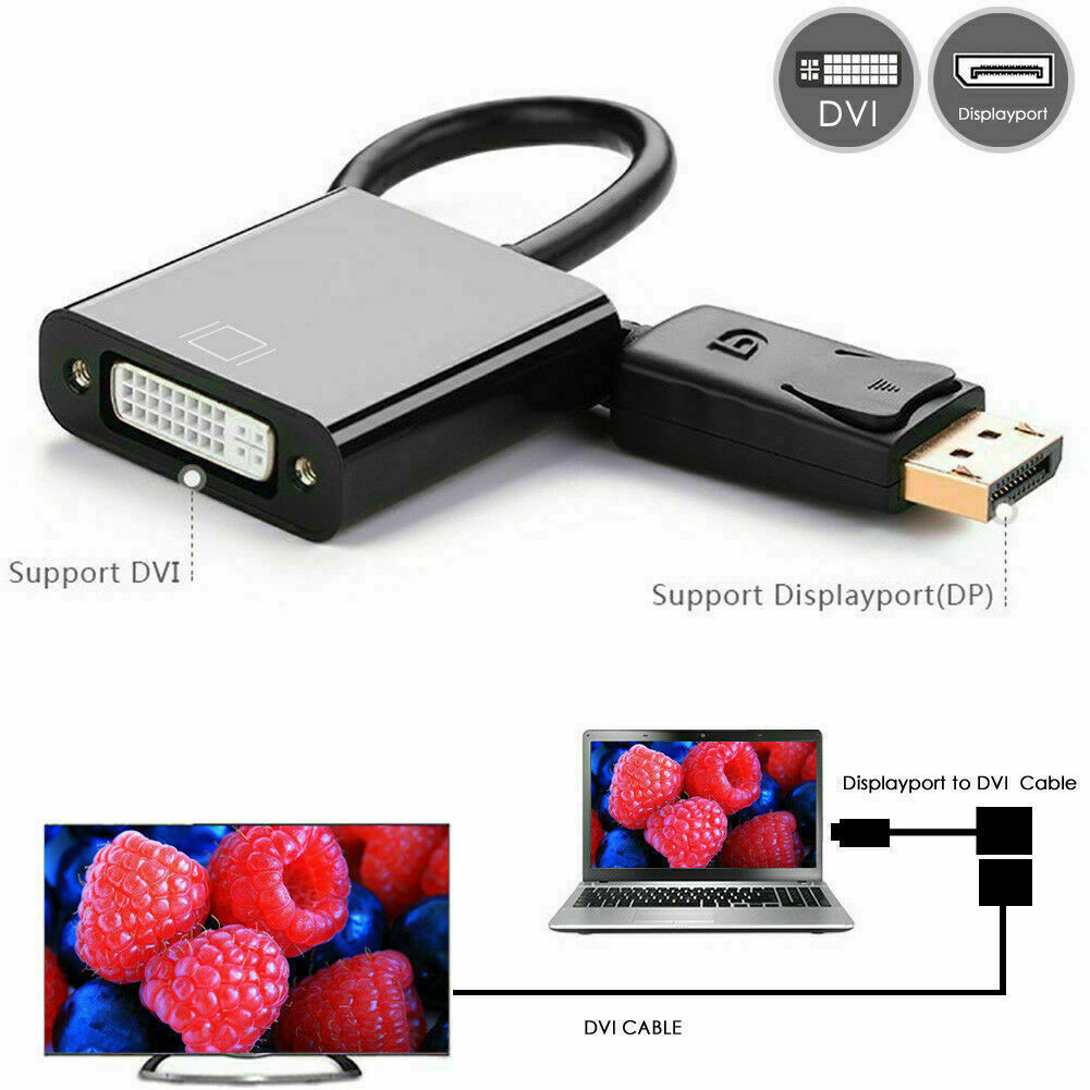DisplayPort DP Male to DVI Female Adapter Cable Converter for Laptop PC
