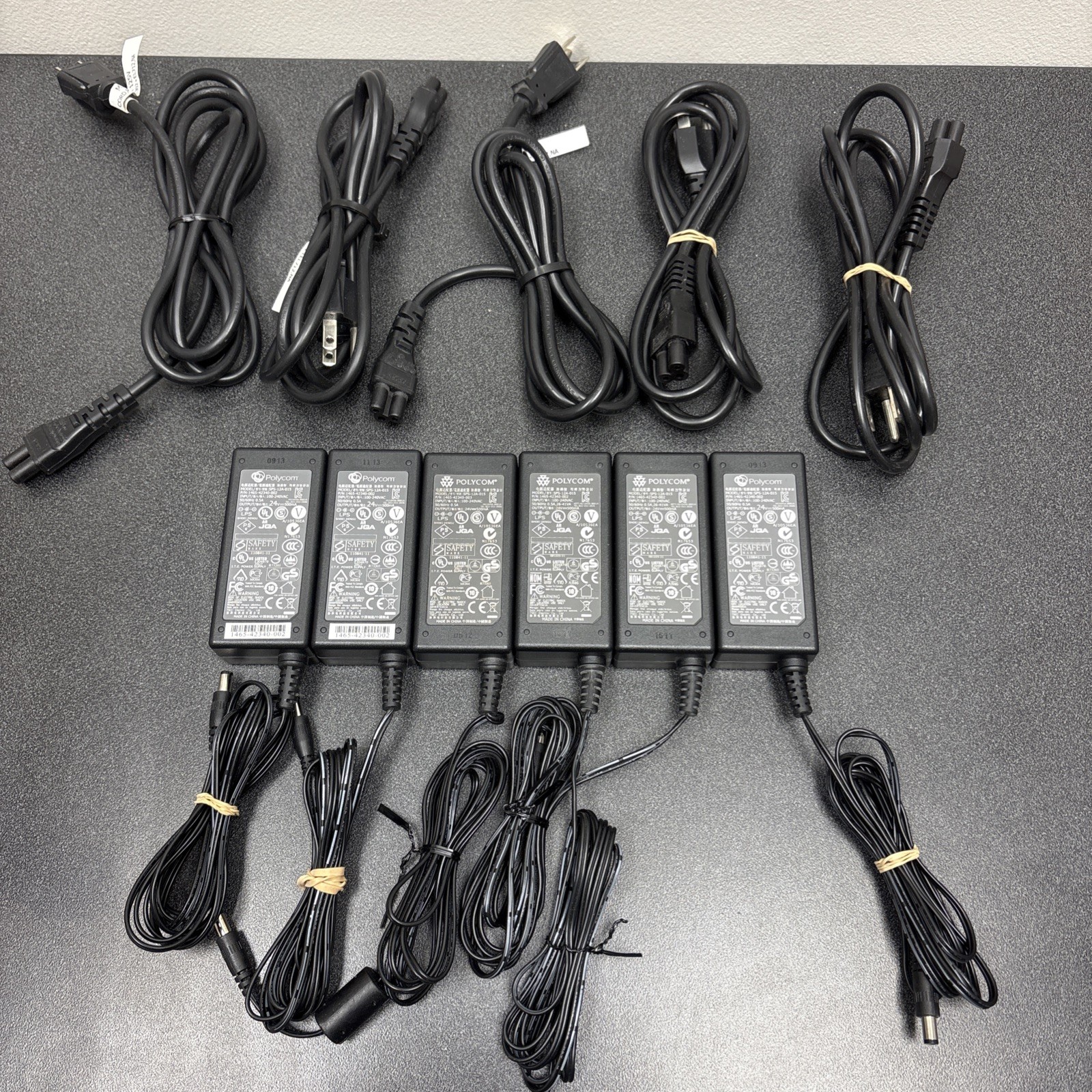 Lot of 6 Genuine Polycom Switching Power Supply SPS-12A-015 24VDC 500ma