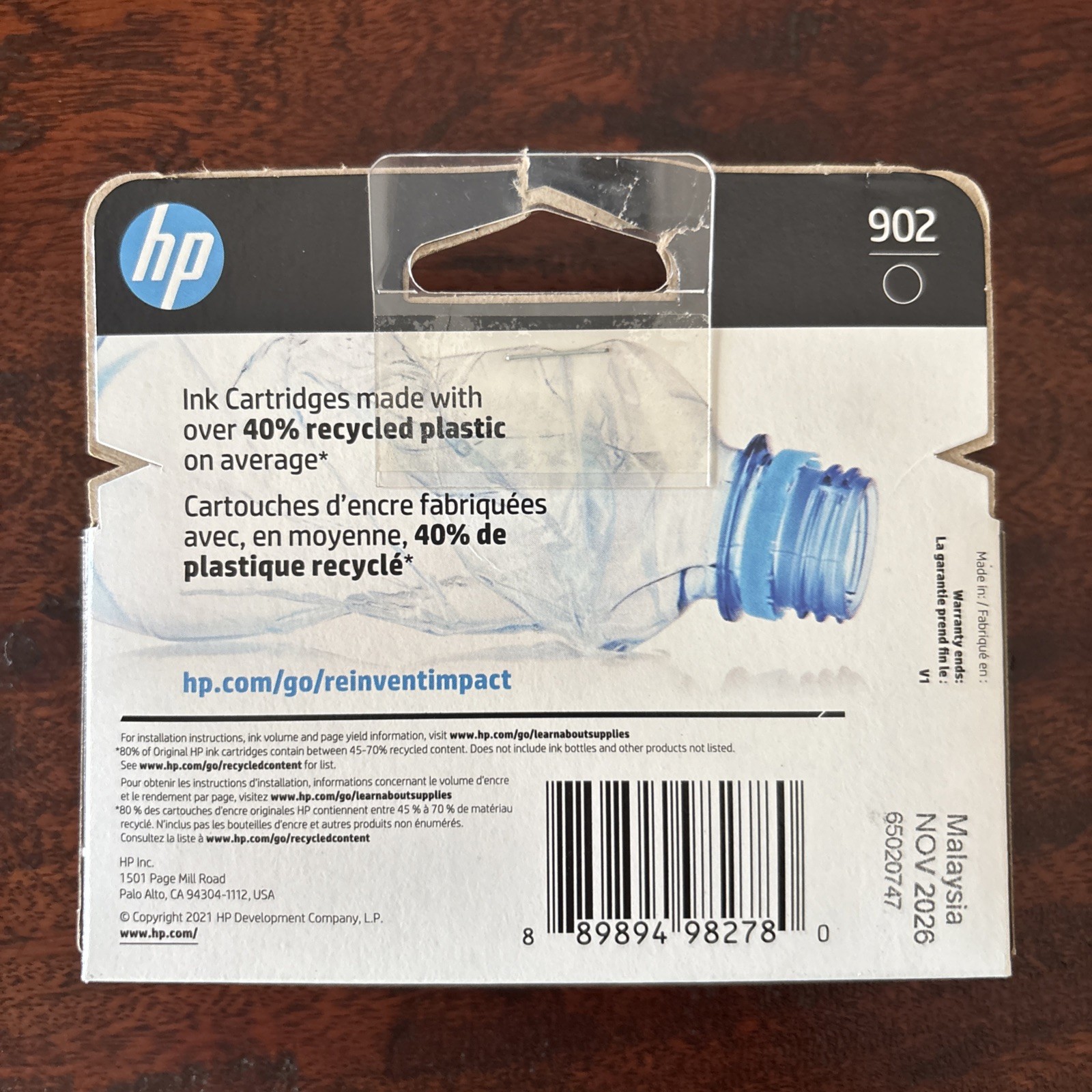 HP 902 Black Ink Cartridge. EXP 01/27. New Sealed Genuine product.