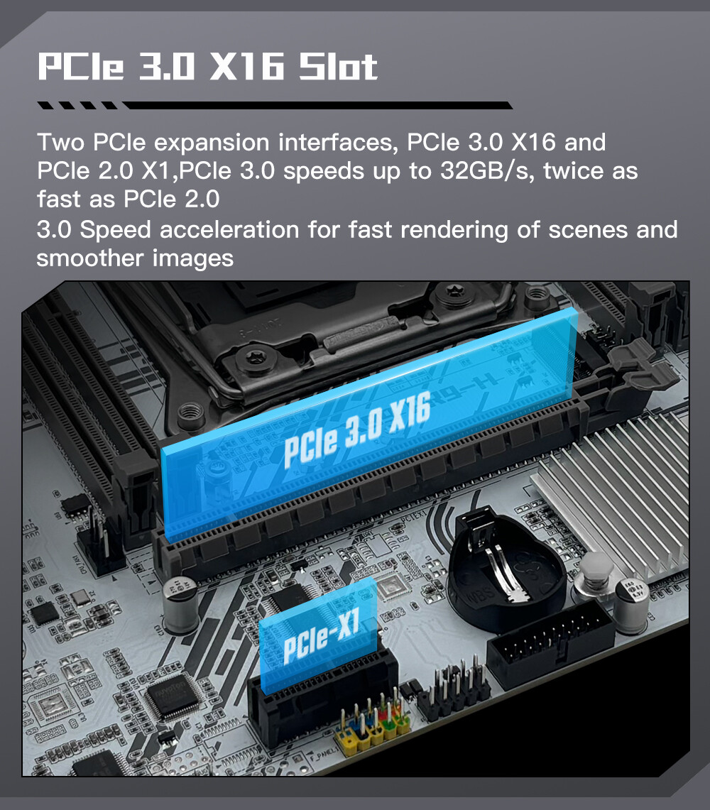 X99 White Motherboard LGA 2011-3 Socket DDR4 RAM SATA/NVME M.2 USB 2.0 SATA 2.0