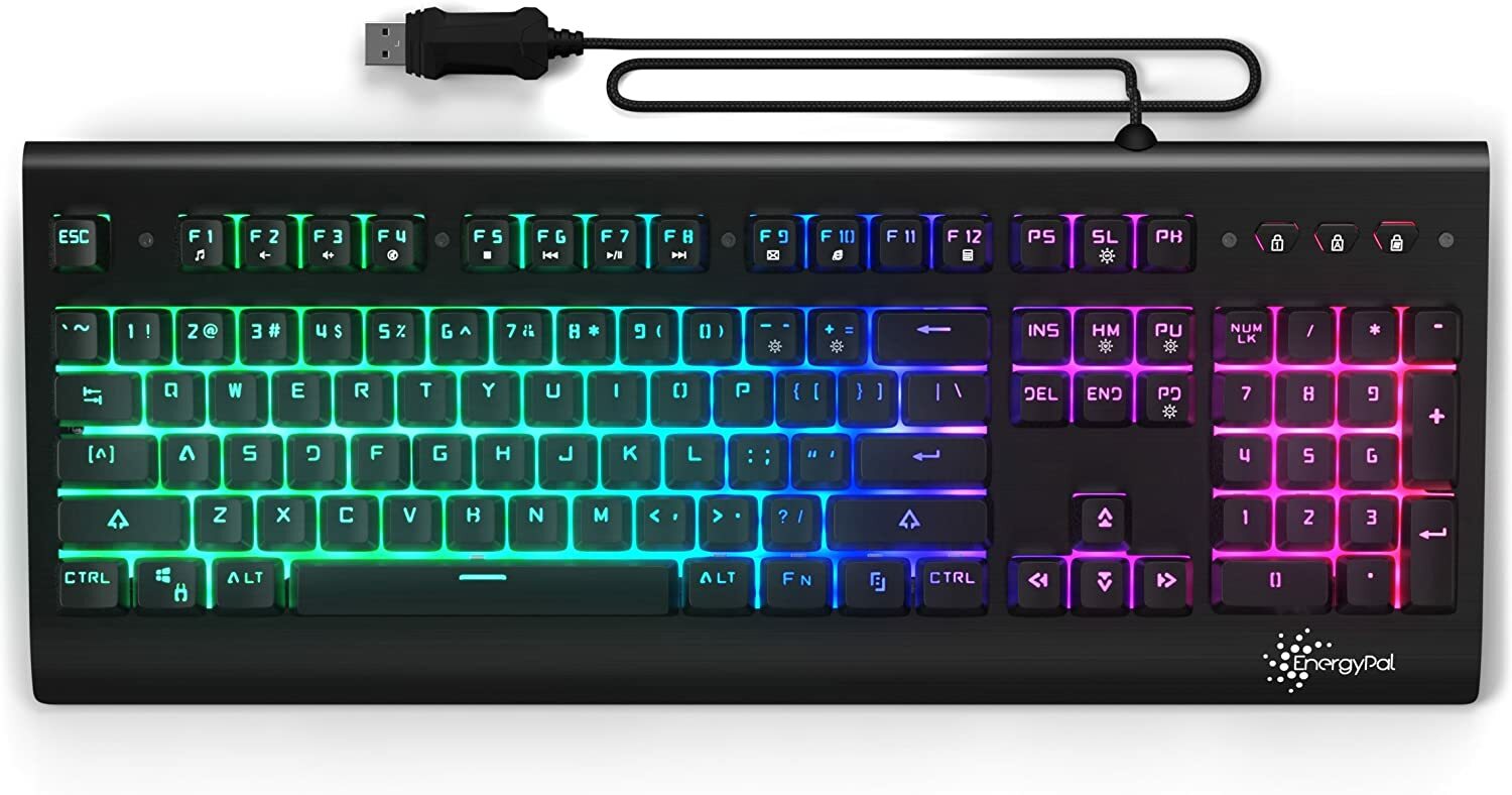 EnergyPal FireBold P360 Backlit Wired Gaming Keyboard with a Mechanical-Feel