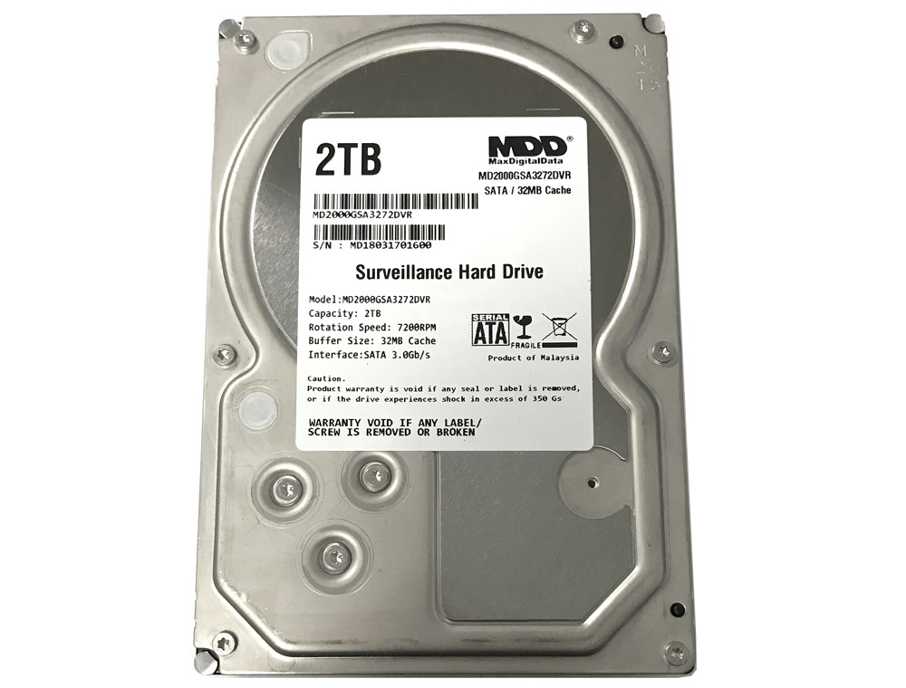 MDD 2TB 7200RPM SATA 3.5″ Surveillance Hard Drive -CCTV DVR, Security System