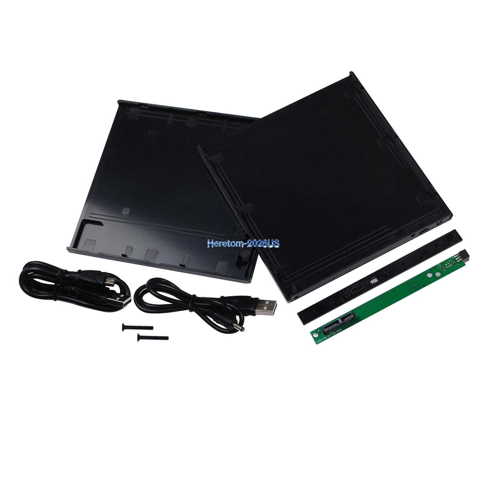 USB 2.0 External Enclosure Case Caddy For 9.5mm SATA CD / DVD ROM Optical Drive