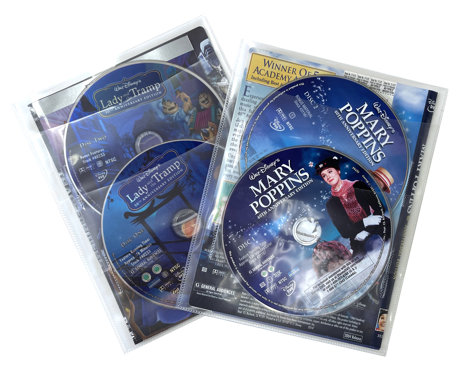 CheckOutStore Clear 2 Disc CPP Sleeves & DVD Booklet Lot