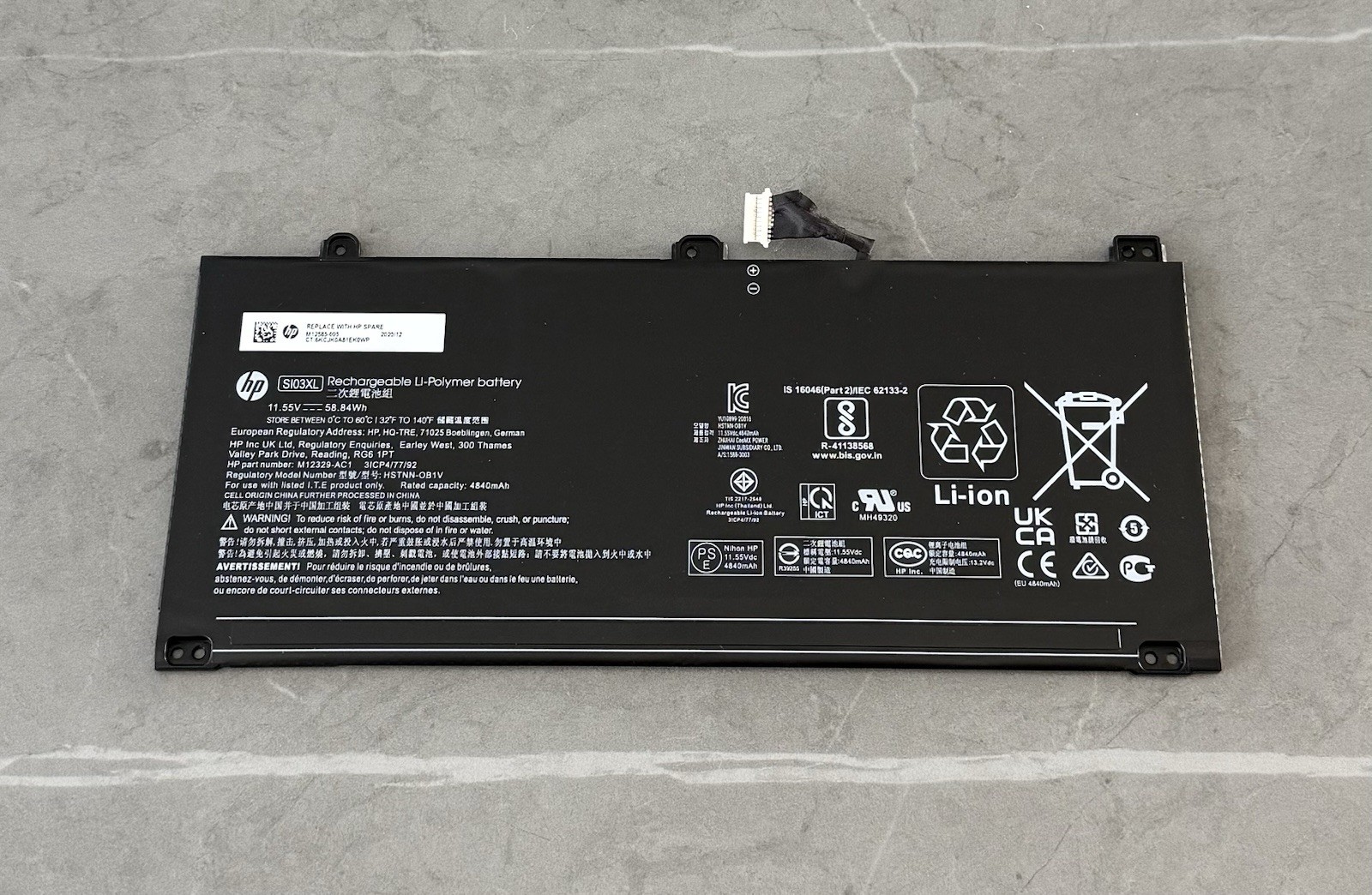M12585-005 SI03XL HP Chromebook 14b-na0010wm Genuine Battery 11.55V 58Wh
