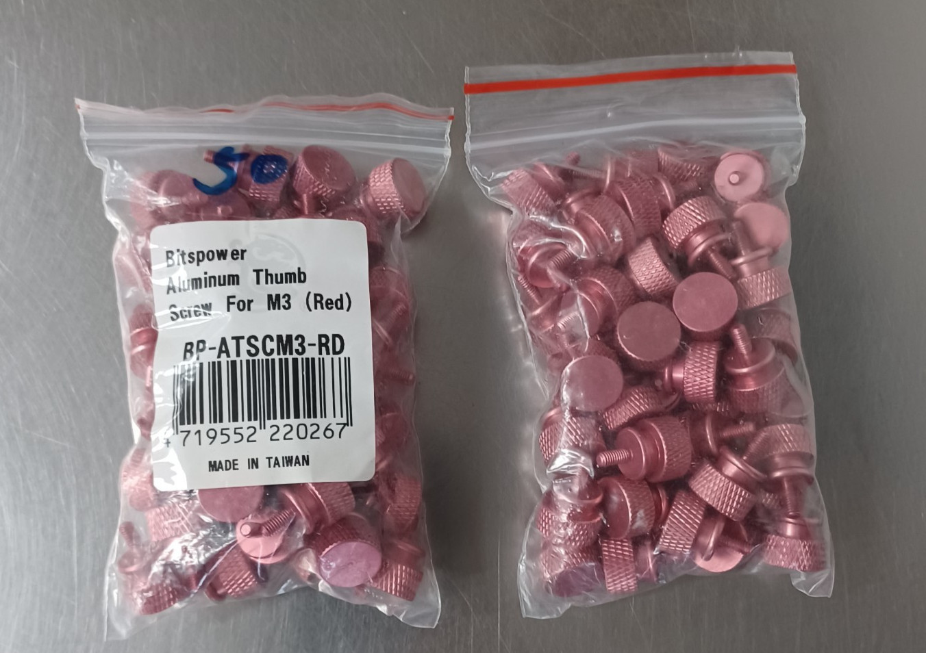 Bitspower M3 Thread Anodized Thumbscrew – Red (50 Pack) BP-ATSCM3-RD