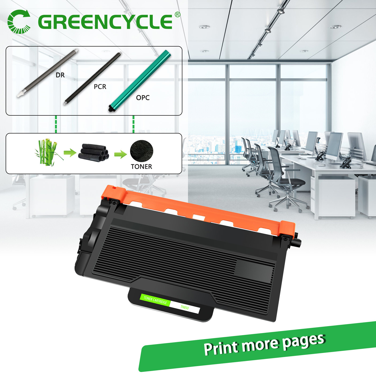 1 Pack TN850 Laser Toner Cartridge For Brother HL-L5200DW HL-L6200DW MFC-L5800DW