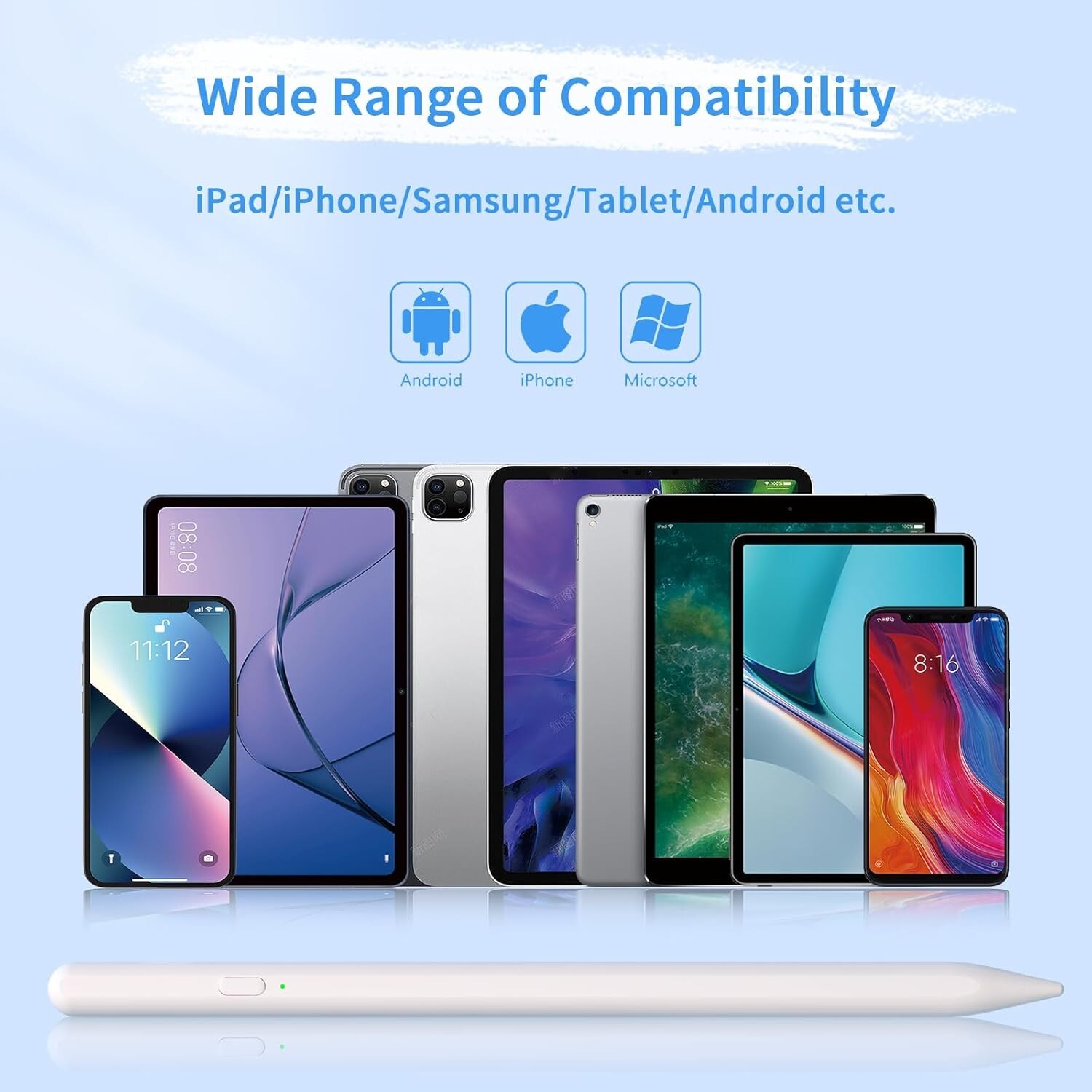 Universal Rechargeable Pencil for iPhone/iPad/Samsung/Android/Tablet Smartphone