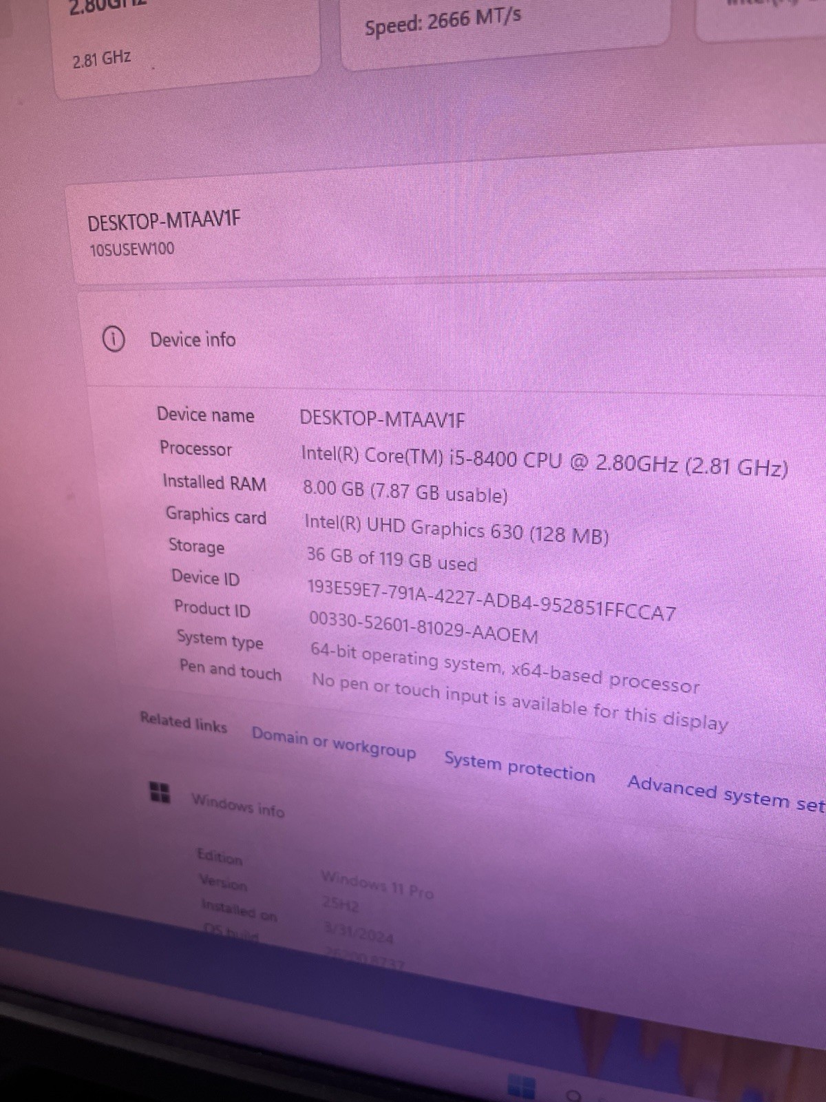 Lenovo ThinkCentre M720s Used SFF i5 8th Gen , 128GB NVMe, 8GB RAM
