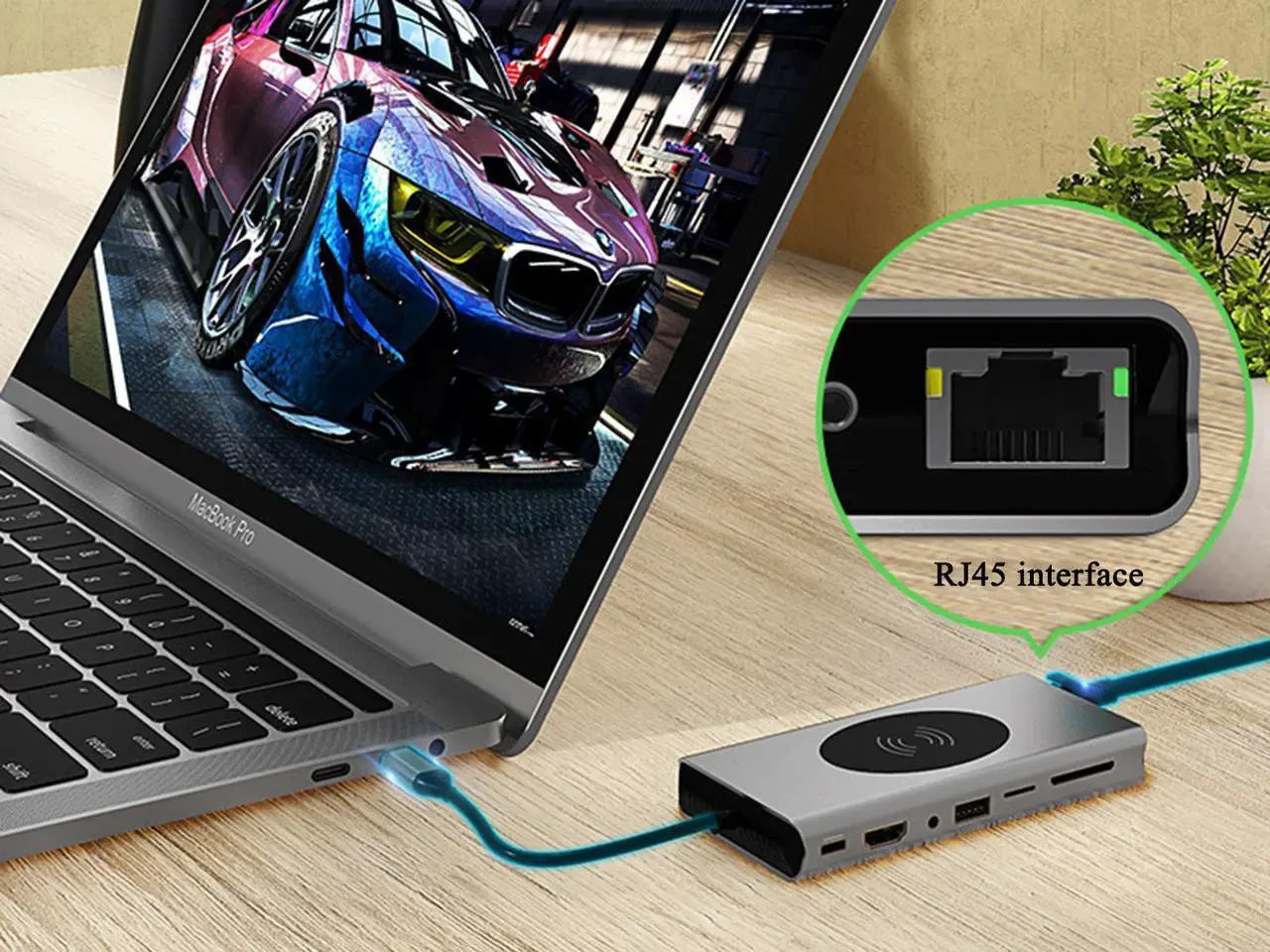 15 in 1 USB C Multiport Adapter Hub MacBook Pro Air HDMI 4K 3.0 Wireless Charger