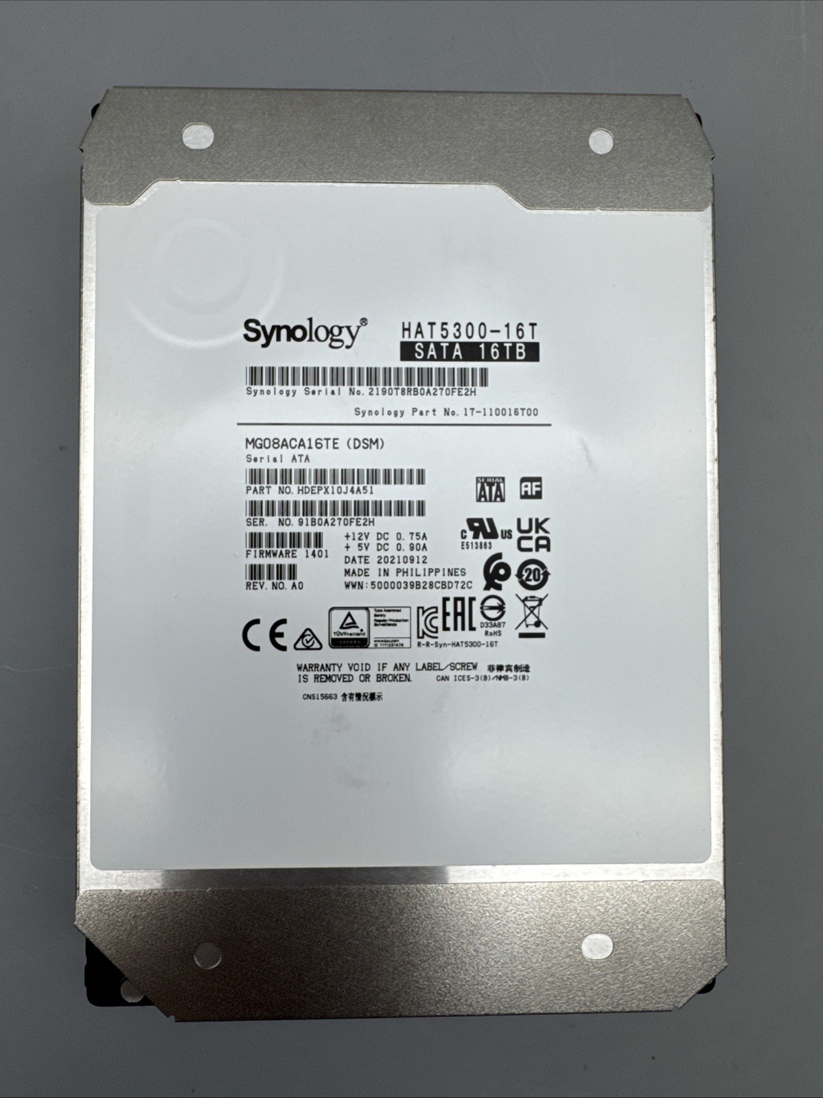 Synology HAT5300-16T 16TB 7200RPM 3.5″ SATA Enterprise HDD NAS Drive