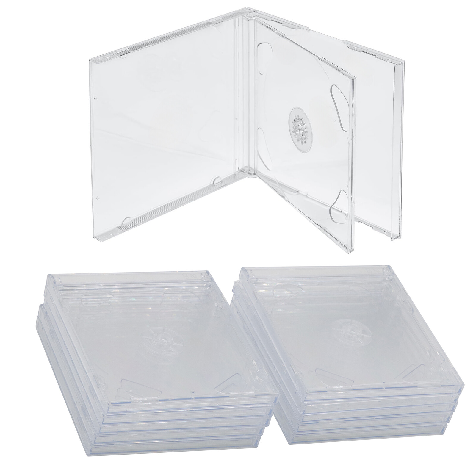 2-Disc STANDARD Double CD Jewel Case with Tray 10.4mm (2 CD) Lots Clear Cover