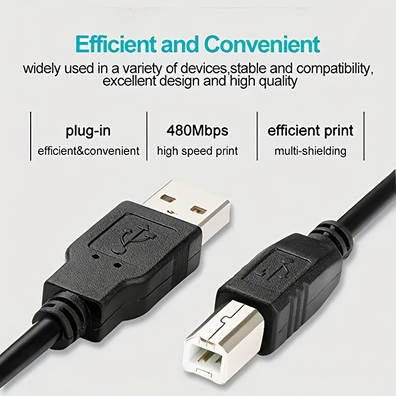 NEW USB 2.0 A TO B High Speed Printer Scanner Premium Cable Cord 1.5m